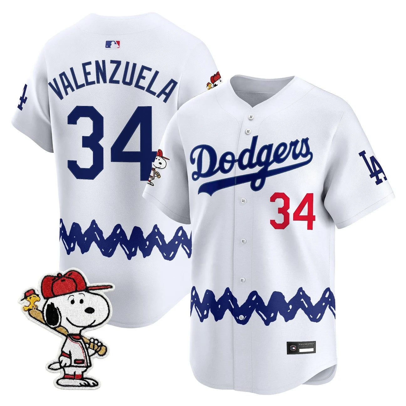 Men's Los Angeles Dodgers x Peanuts Vapor Premier Limited Jersey - Stitched