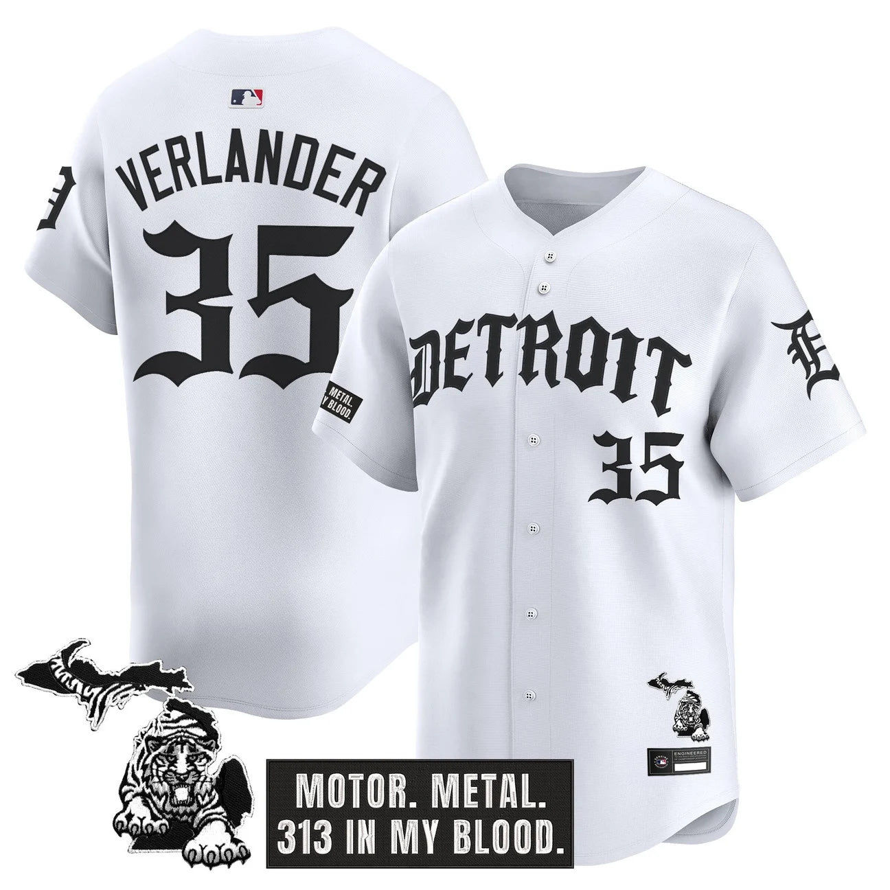 Jersey Vapor Premier de Edición Limitada 'Old English' de los Detroit Tigers para Hombre - Todo Bordado
