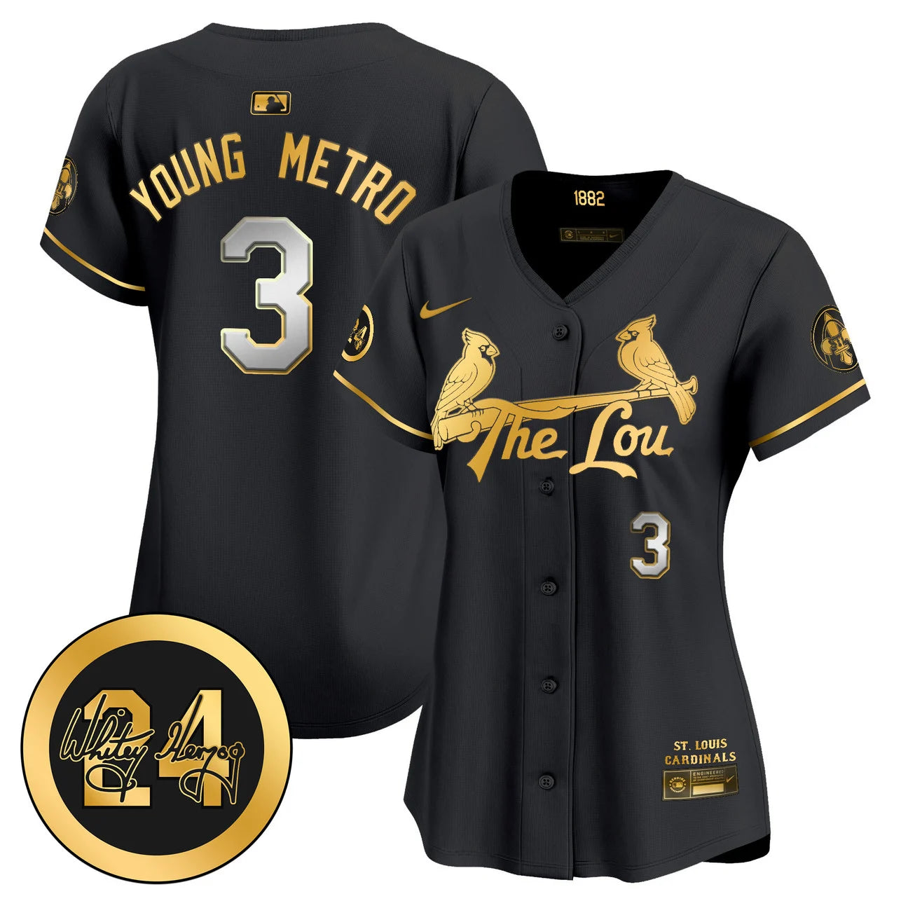Women's St. Louis Cardinals 2024 City Connect Whitey Herzog Patch Vapor Premier Limited Jersey - All Stitched