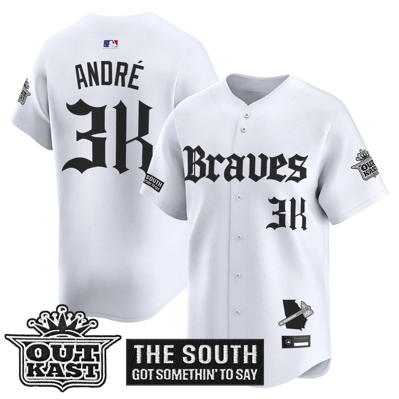 Men's Atlanta Braves 'Gothic South x Outkast Edition' Vapor Premier Limited Jersey V2- All Stitched