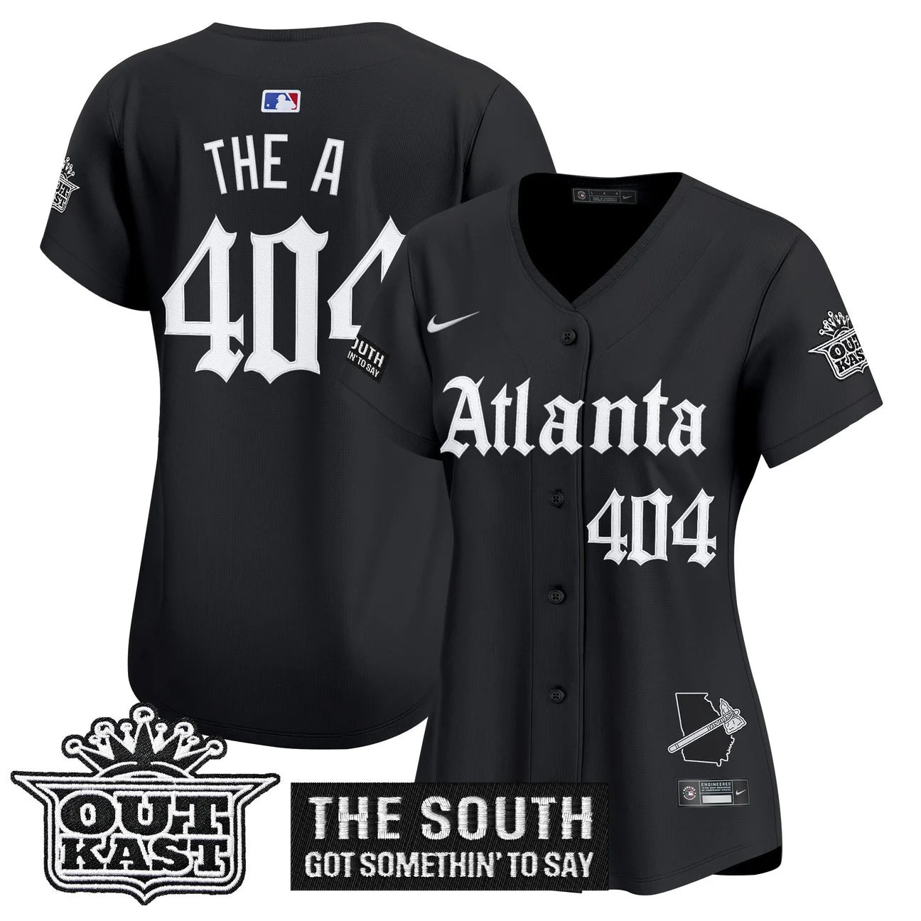 Women's Atlanta Braves 'Gothic South x Outkast Edition' Vapor Premier Limited Jersey - All Stitched