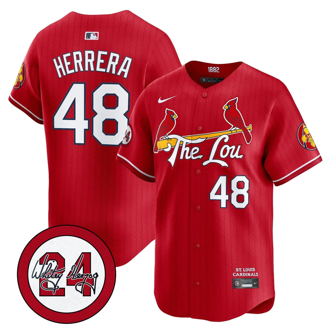 Men's St. Louis Cardinals Whitey Herzog Patch Vapor Premier Limited Jersey - All Stitched