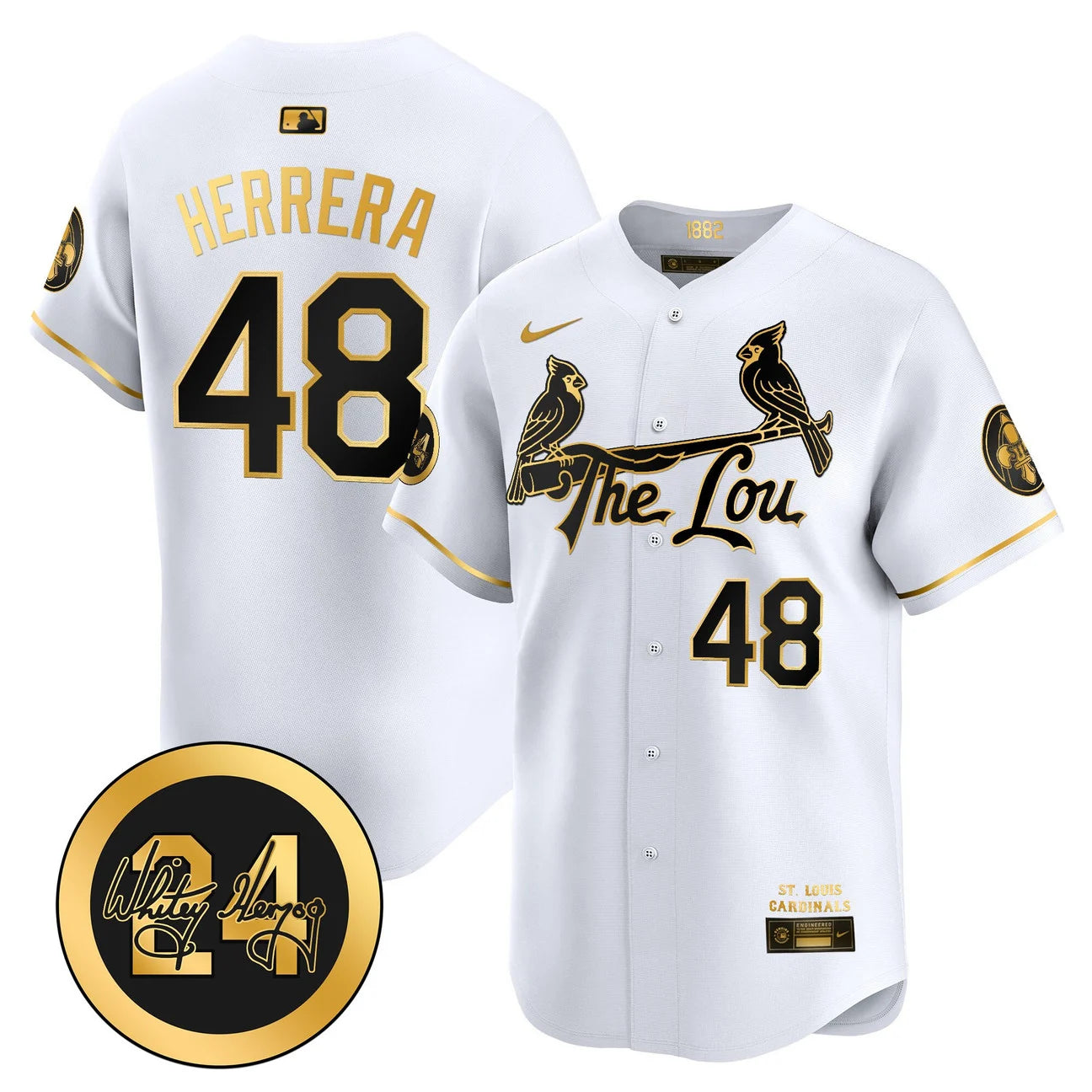 Men's St. Louis Cardinals Whitey Herzog Patch Vapor Premier Limited Jersey - All Stitched