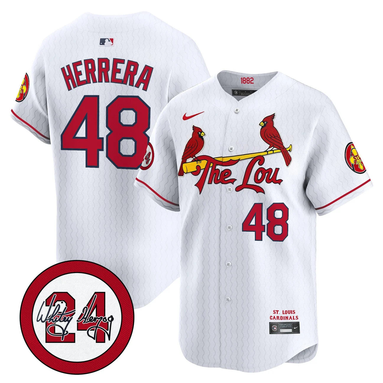 Men's St. Louis Cardinals Whitey Herzog Patch Vapor Premier Limited Jersey - All Stitched