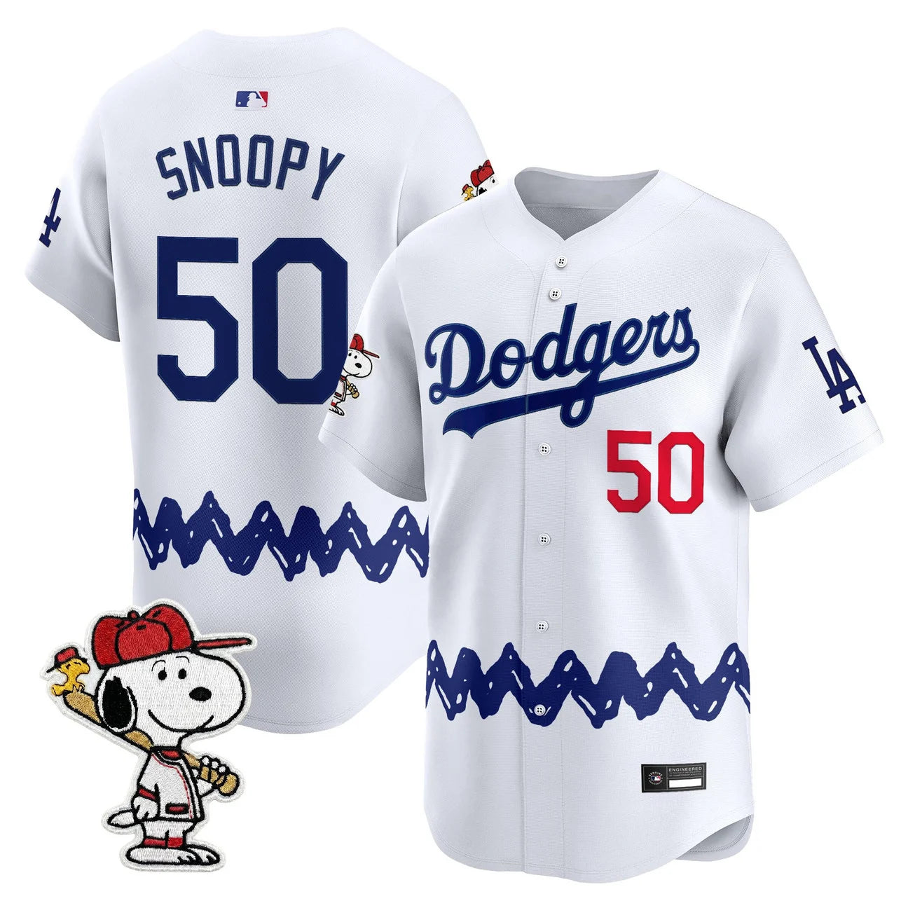 Men's Los Angeles Dodgers x Peanuts Vapor Premier Limited Jersey - Stitched