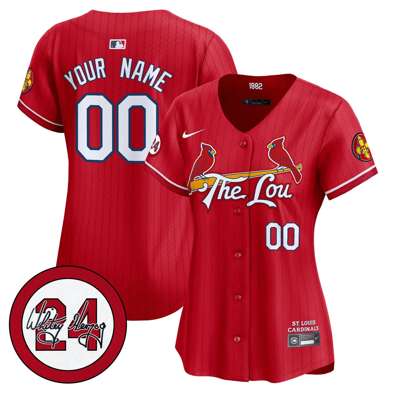 St. Louis Cardinals Whitey Herzog Patch Vapor Premier Limited Custom Jersey - All Stitched