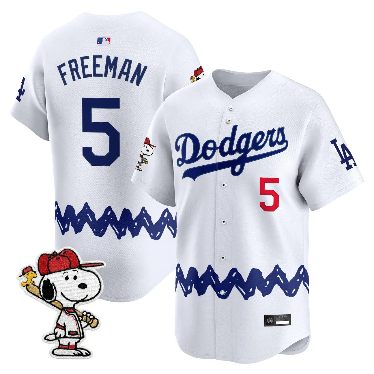 Men's Los Angeles Dodgers x Peanuts Vapor Premier Limited Jersey - Stitched