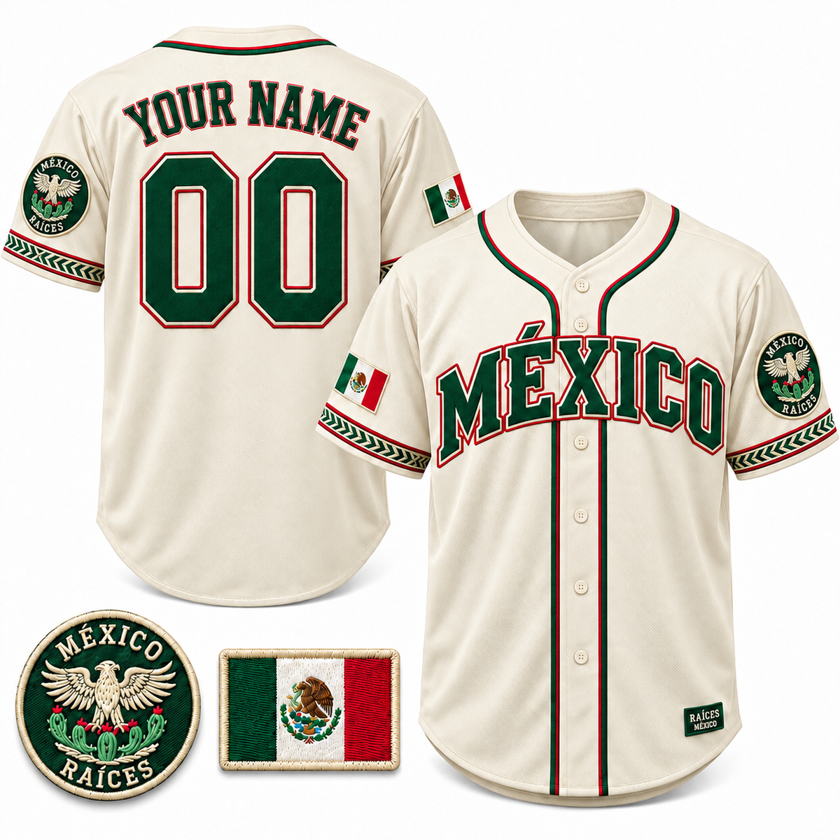 México Raíces Heritage Custom Baseball Jersey -All Stitched
