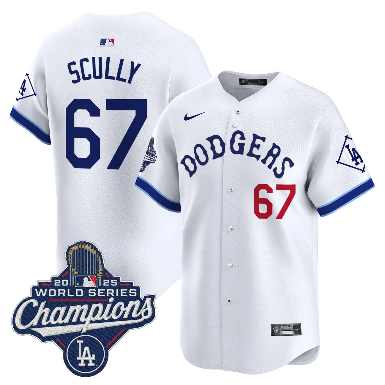 Men's Dodgers Tribute 2025 World Series Champions Vapor Premier Limited Jersey - All Stitched