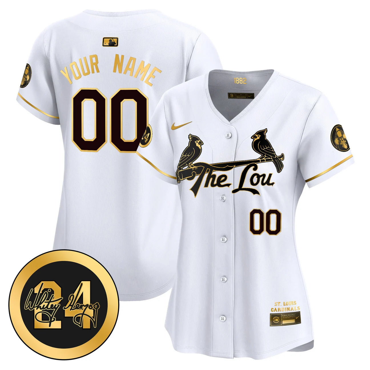 St. Louis Cardinals Whitey Herzog Patch Vapor Premier Limited Custom Jersey - All Stitched