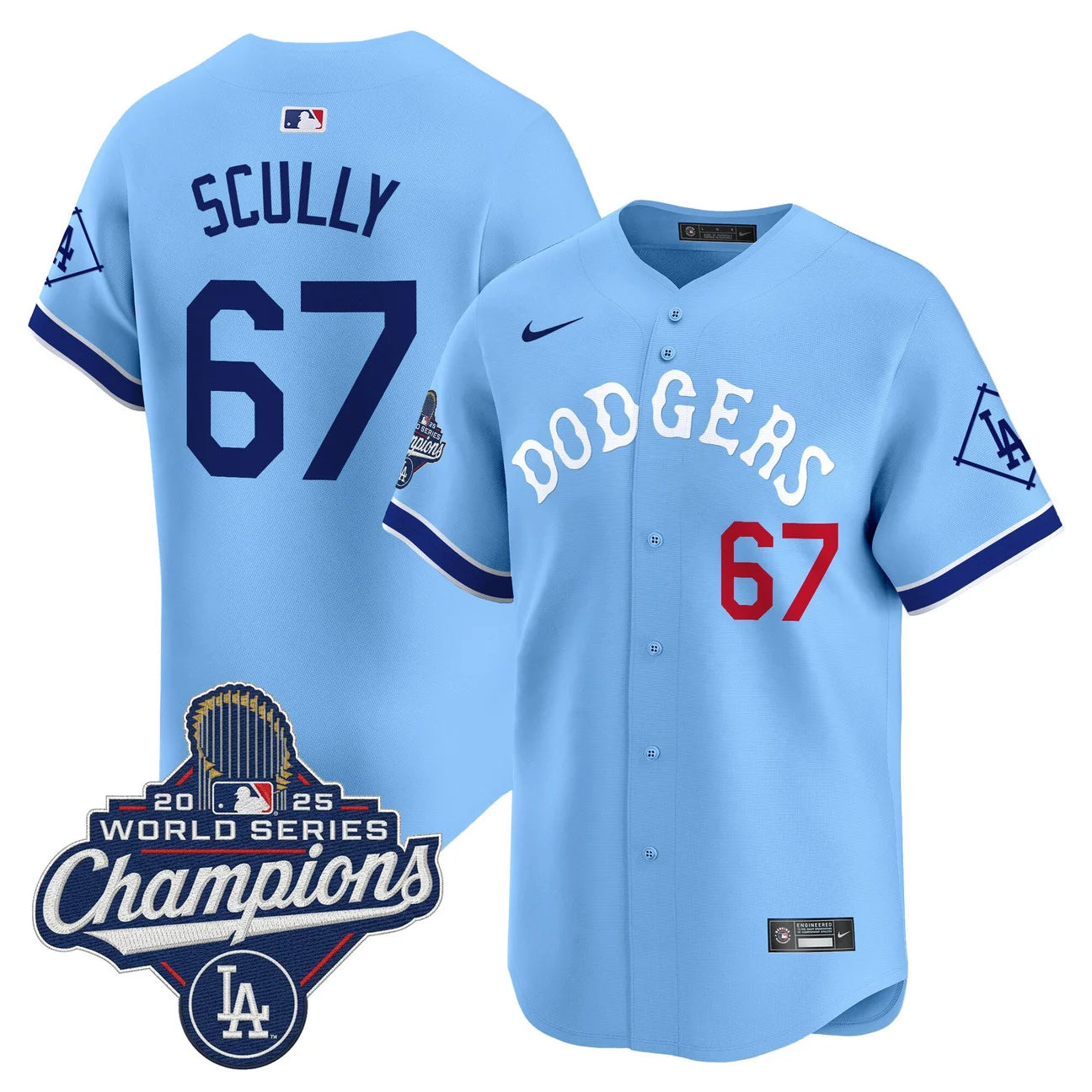 Men's Dodgers Tribute 2025 World Series Champions Vapor Premier Limited Jersey - All Stitched