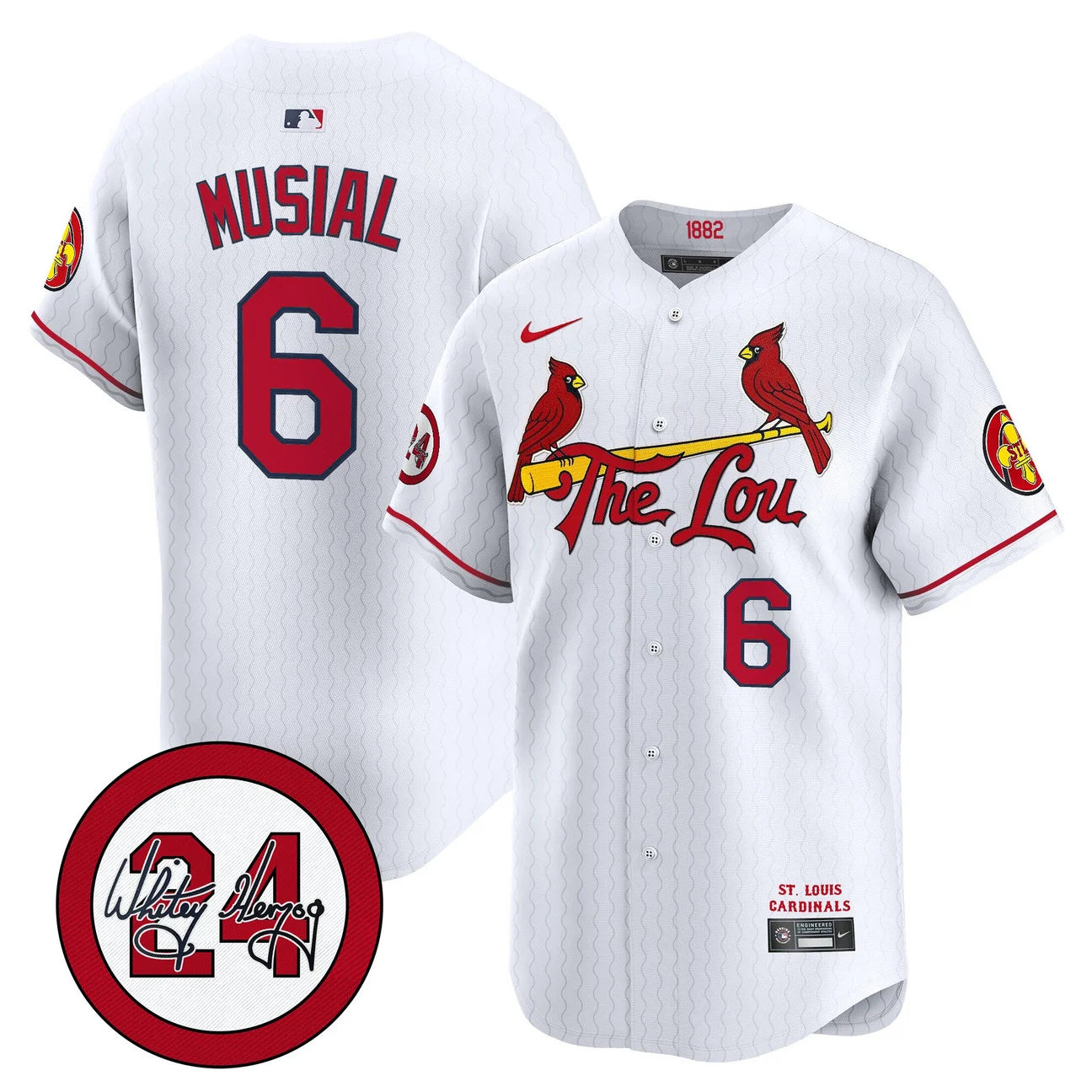 Men's St. Louis Cardinals Whitey Herzog Patch Vapor Premier Limited Jersey - All Stitched