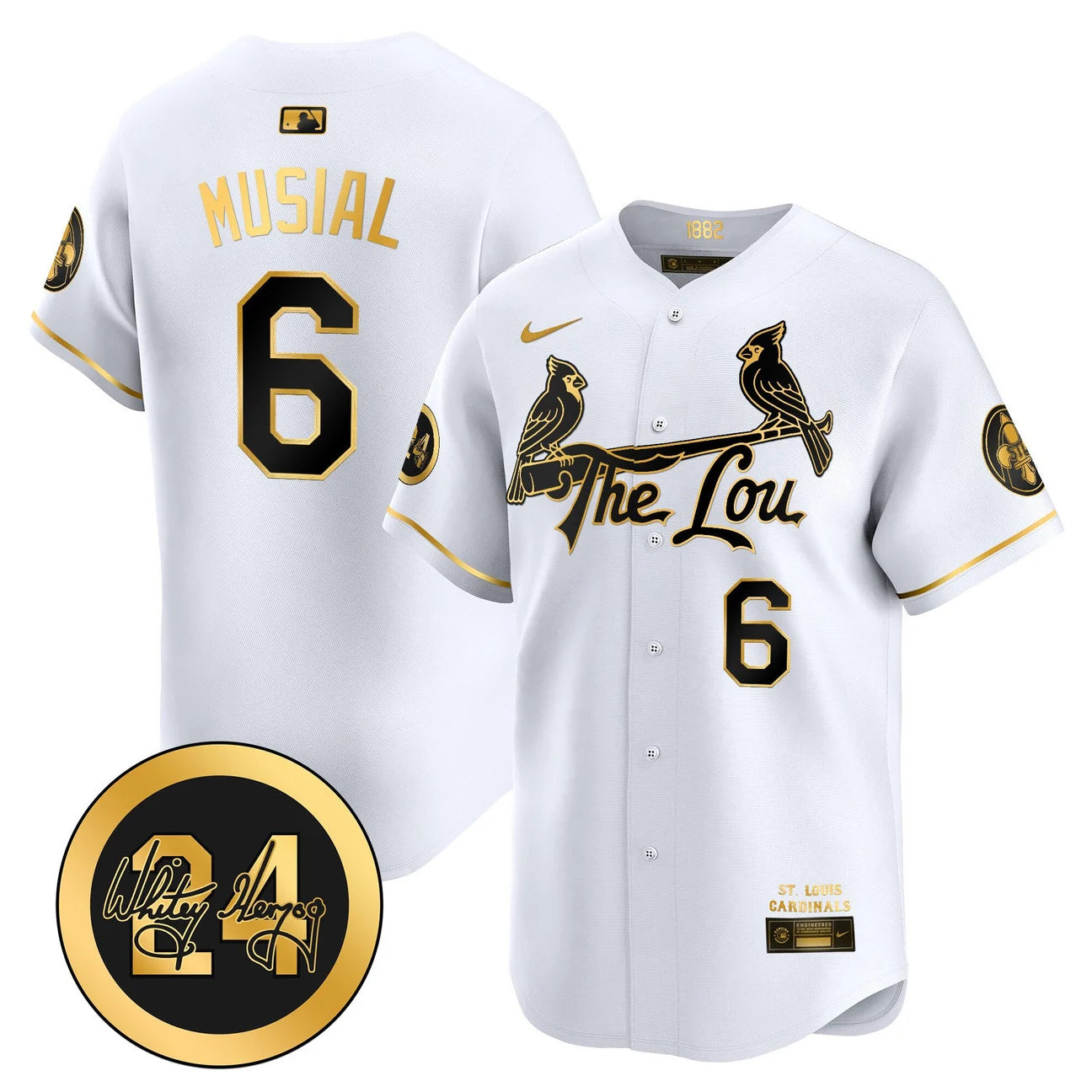 Men's St. Louis Cardinals Whitey Herzog Patch Vapor Premier Limited Jersey - All Stitched