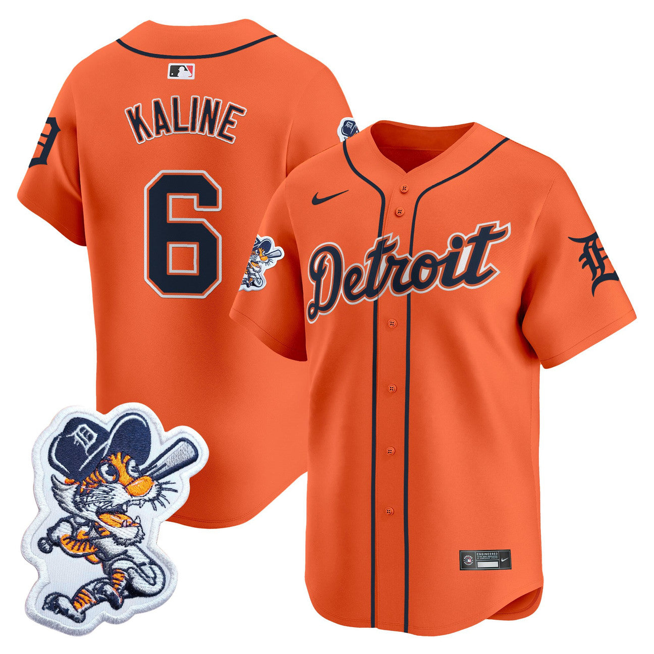 Detroit Tigers Paws Patch Vapor Premier Limited Custom Jersey - All Stitched