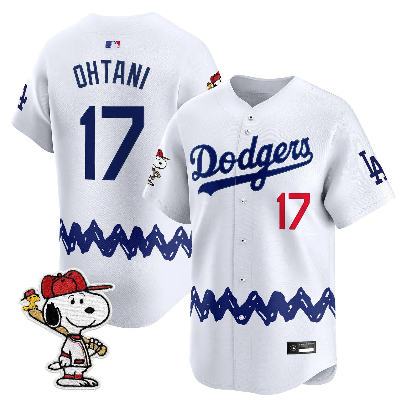 Men's Los Angeles Dodgers x Peanuts Vapor Premier Limited Jersey - Stitched