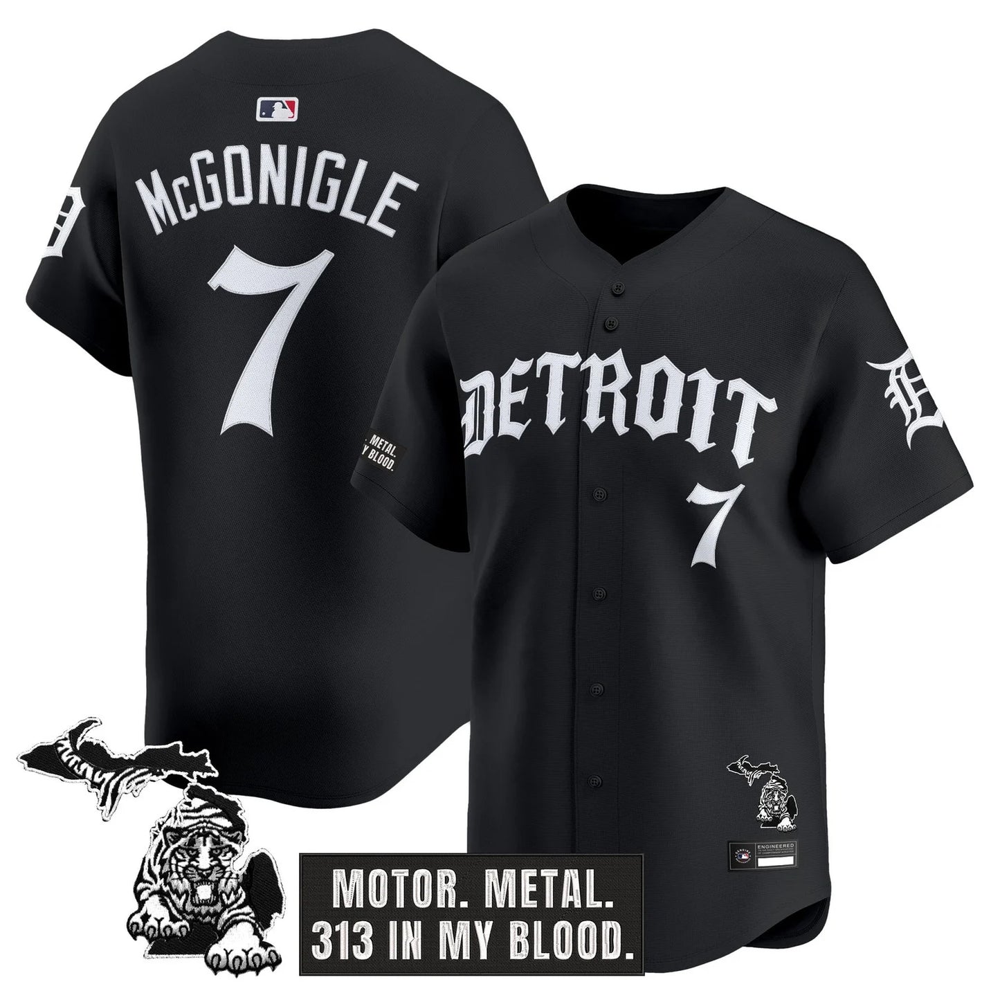 Jersey Vapor Premier de Edición Limitada 'Old English' de los Detroit Tigers para Hombre - Todo Bordado