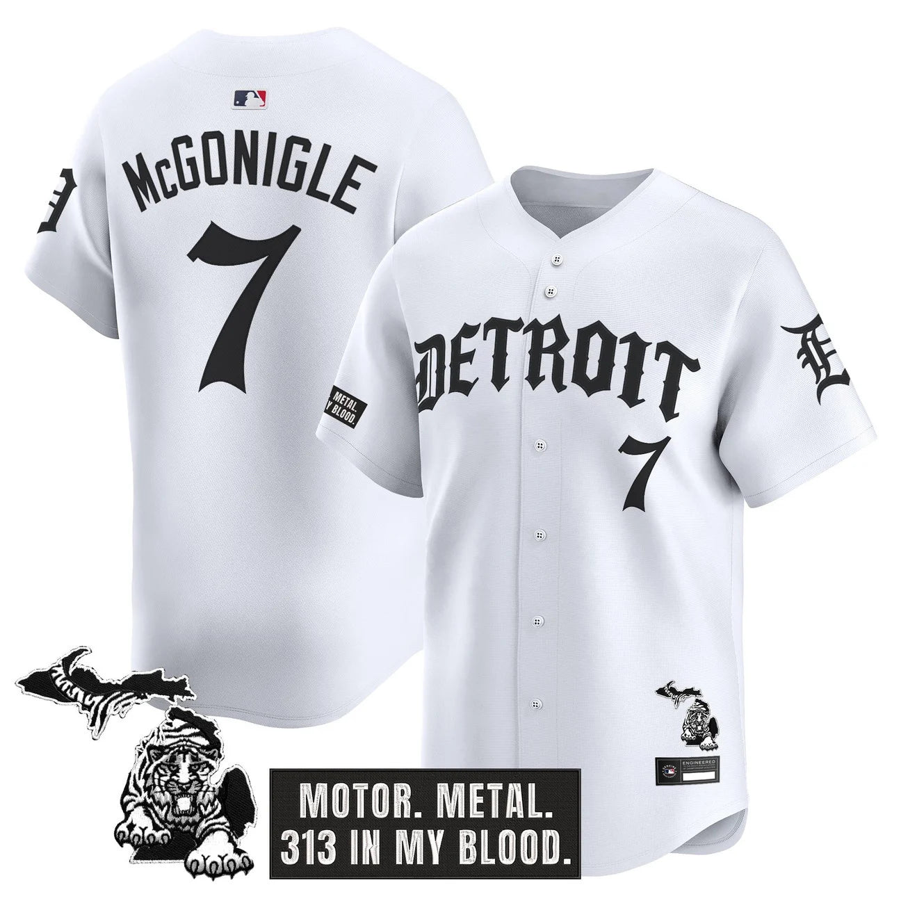 Jersey Vapor Premier de Edición Limitada 'Old English' de los Detroit Tigers para Hombre - Todo Bordado
