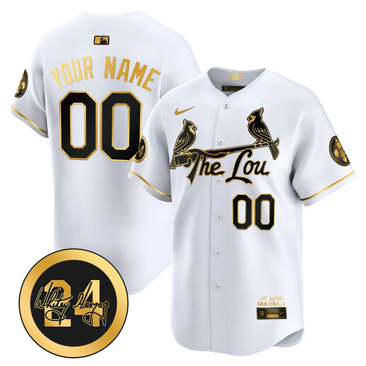 St. Louis Cardinals Whitey Herzog Patch Vapor Premier Limited Custom Jersey - All Stitched