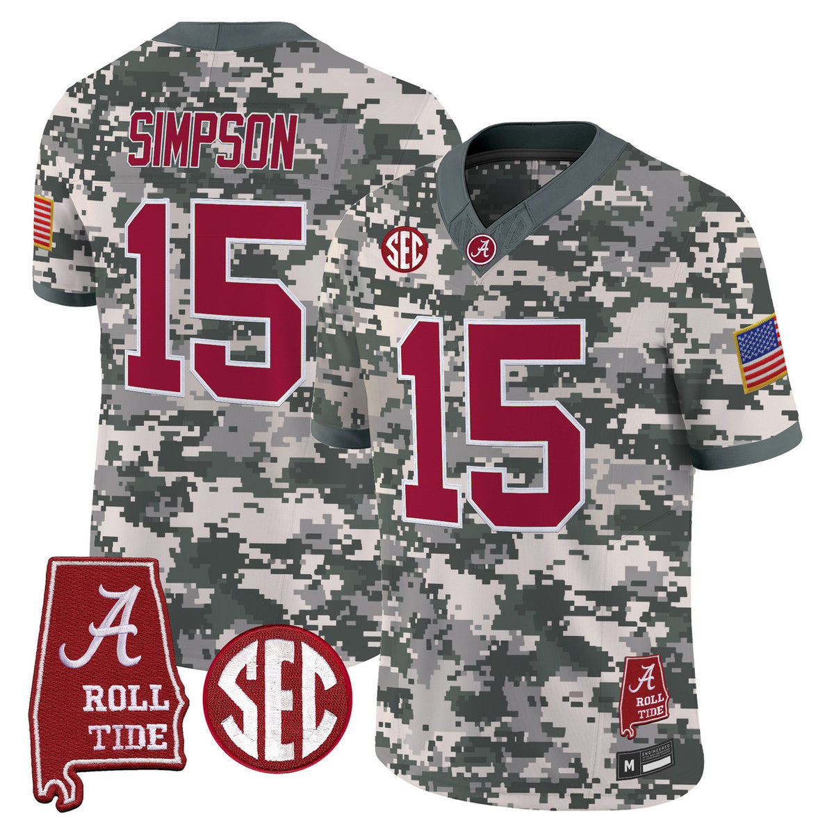 Alabama Crimson Tide Camouflage Edition 2026 Vapor Limited Jersey - Alabama Map - All Stitched