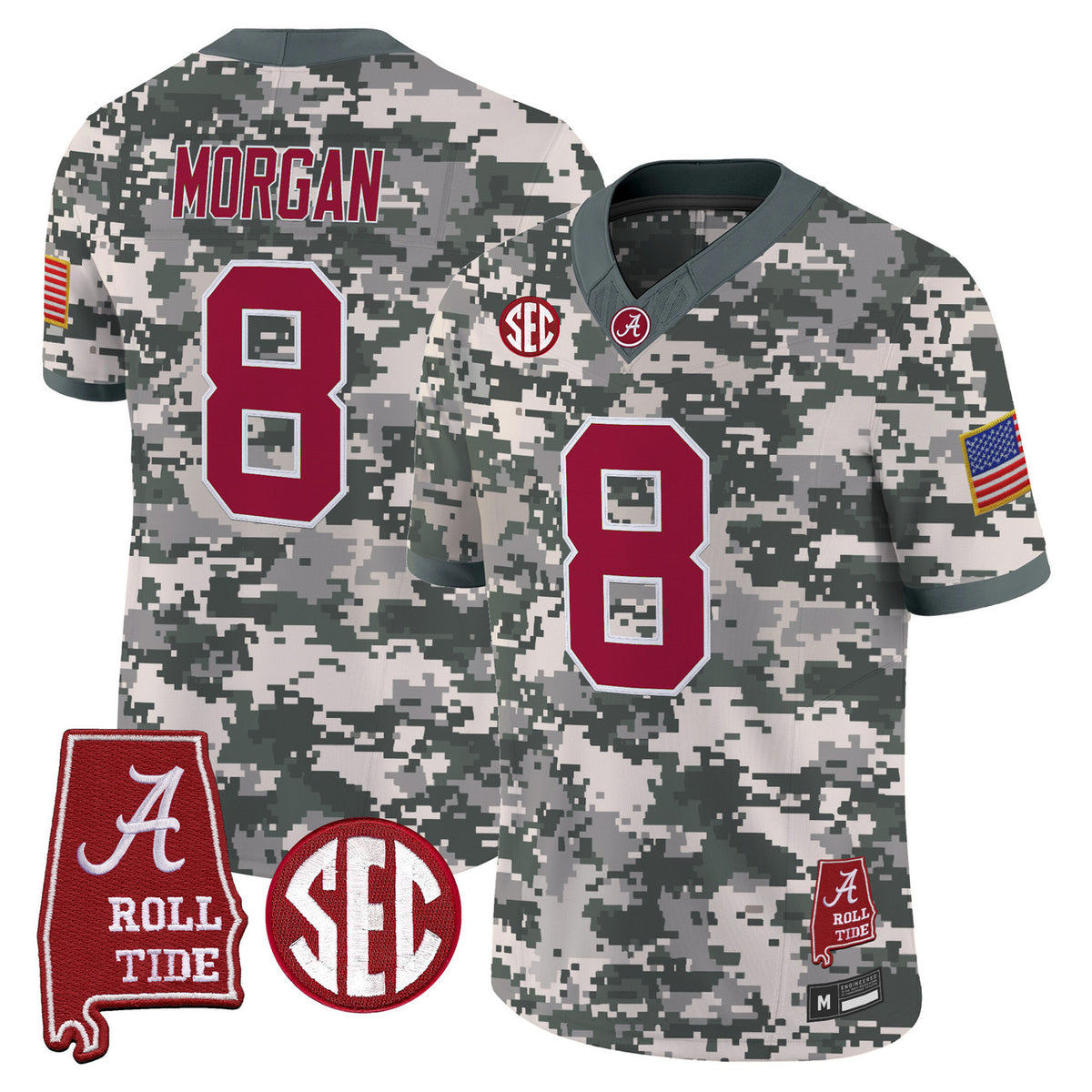 Alabama Crimson Tide Camouflage Edition 2026 Vapor Limited Jersey - Alabama Map - All Stitched
