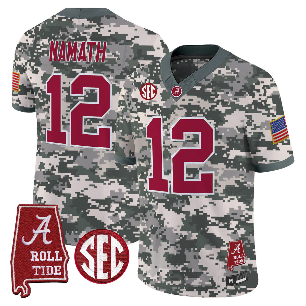 Alabama Crimson Tide Camouflage Edition 2026 Vapor Limited Jersey - Alabama Map - All Stitched