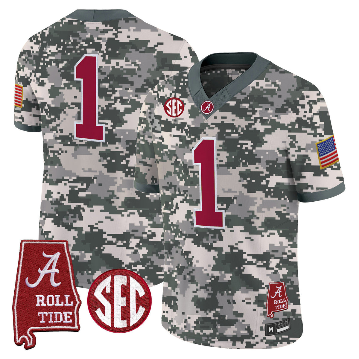 Alabama Crimson Tide Camouflage Edition 2026 Vapor Limited Jersey - Alabama Map - All Stitched