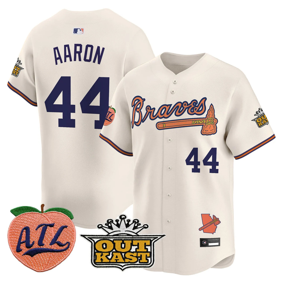 Men's Atlanta Braves Peach Vapor Premier Limited Jersey - All Stitched