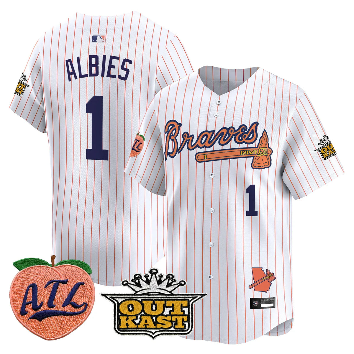 Men's Atlanta Braves Peach Vapor Premier Limited Jersey - All Stitched