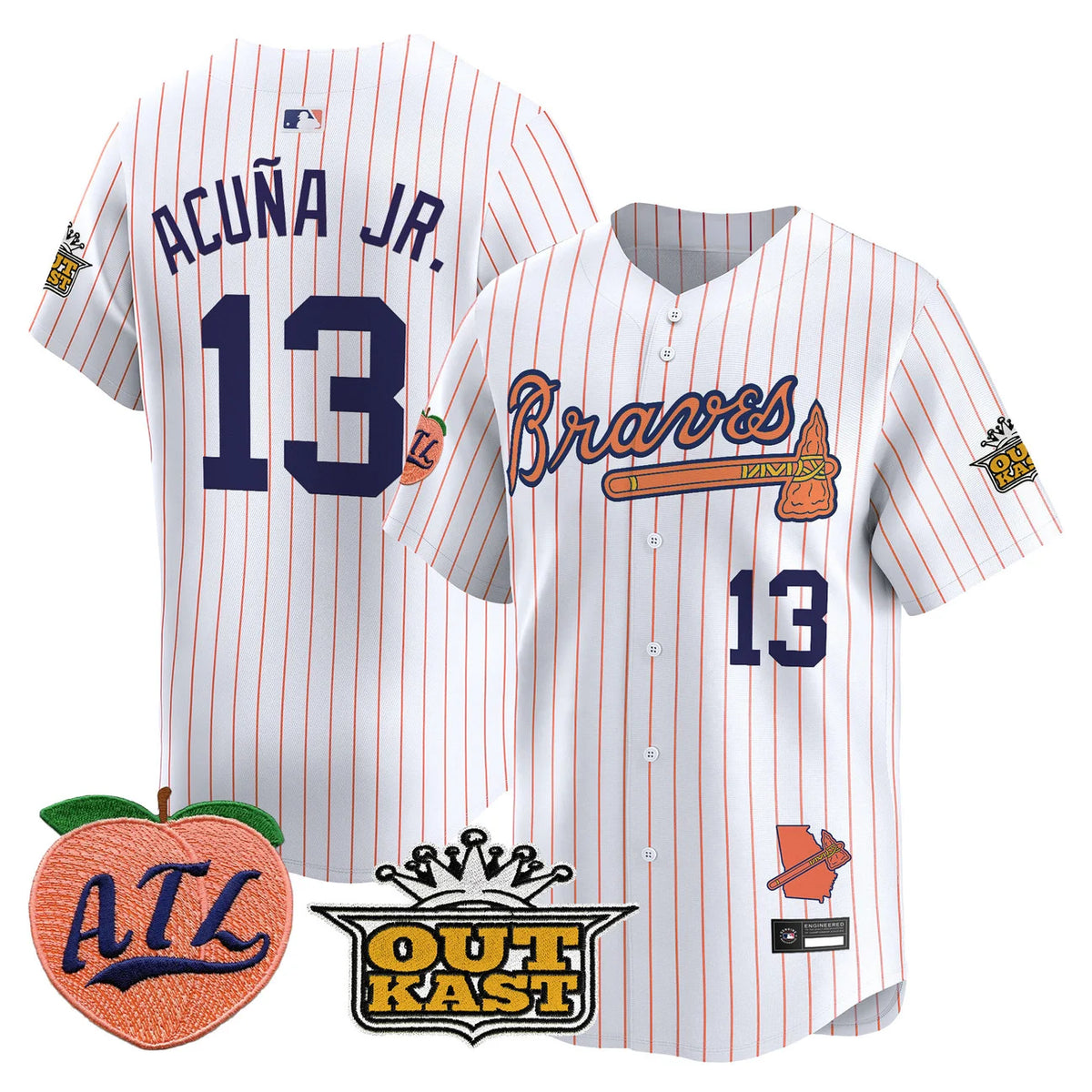 Men's Atlanta Braves Peach Vapor Premier Limited Jersey - All Stitched