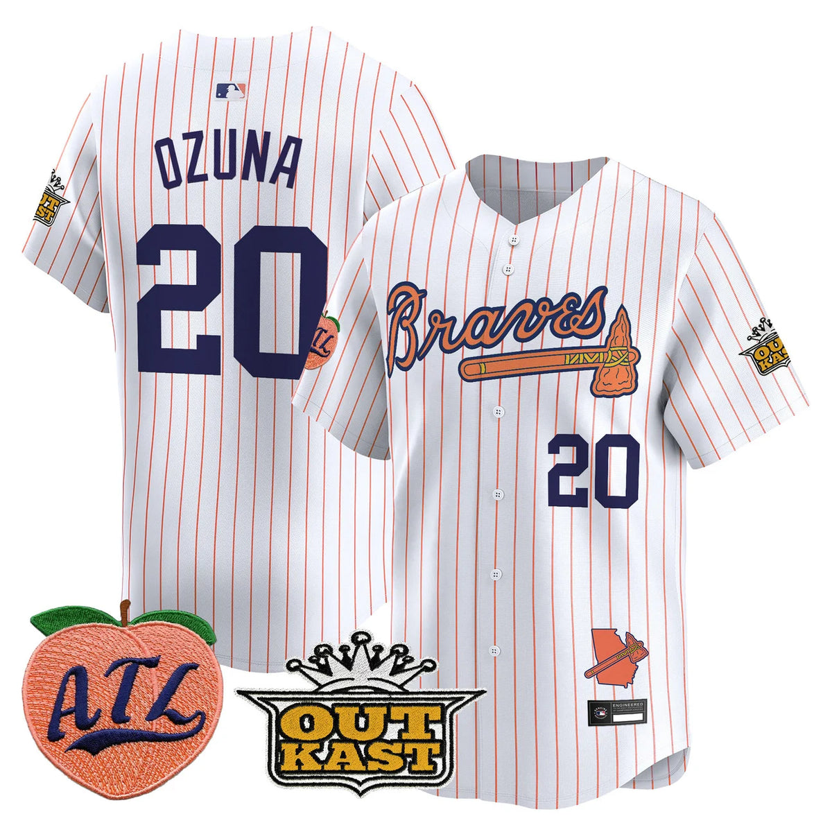 Men's Atlanta Braves Peach Vapor Premier Limited Jersey - All Stitched