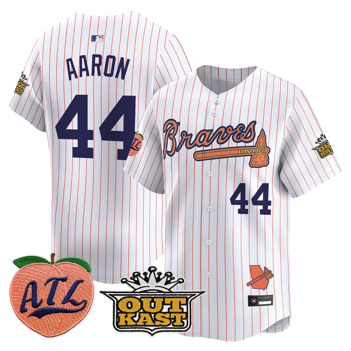 Men's Atlanta Braves Peach Vapor Premier Limited Jersey - All Stitched