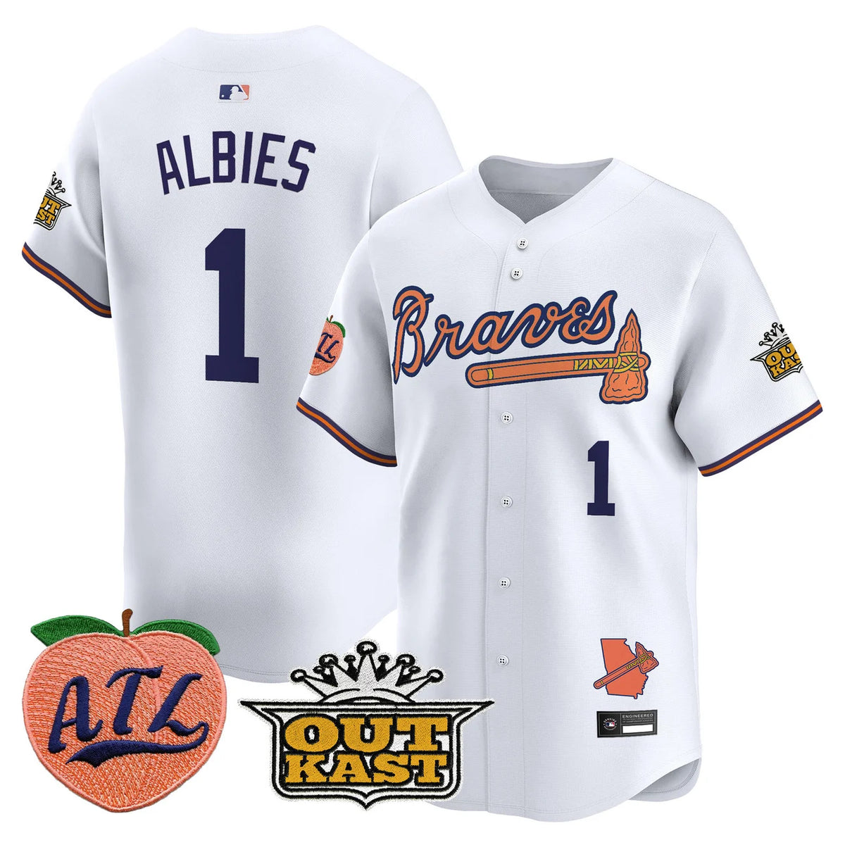 Men's Atlanta Braves Peach Vapor Premier Limited Jersey - All Stitched