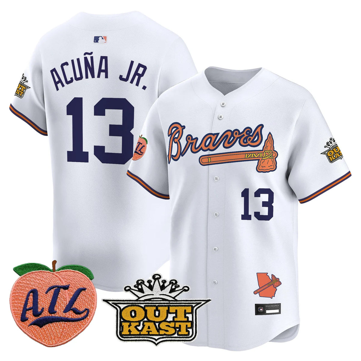 Men's Atlanta Braves Peach Vapor Premier Limited Jersey - All Stitched