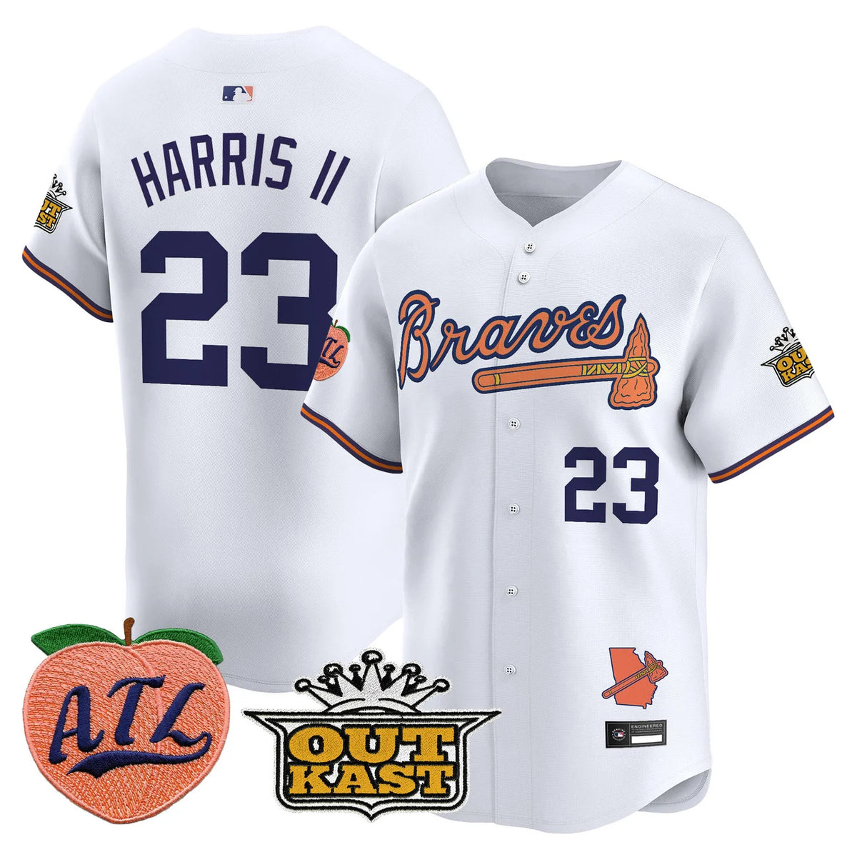 Men's Atlanta Braves Peach Vapor Premier Limited Jersey - All Stitched