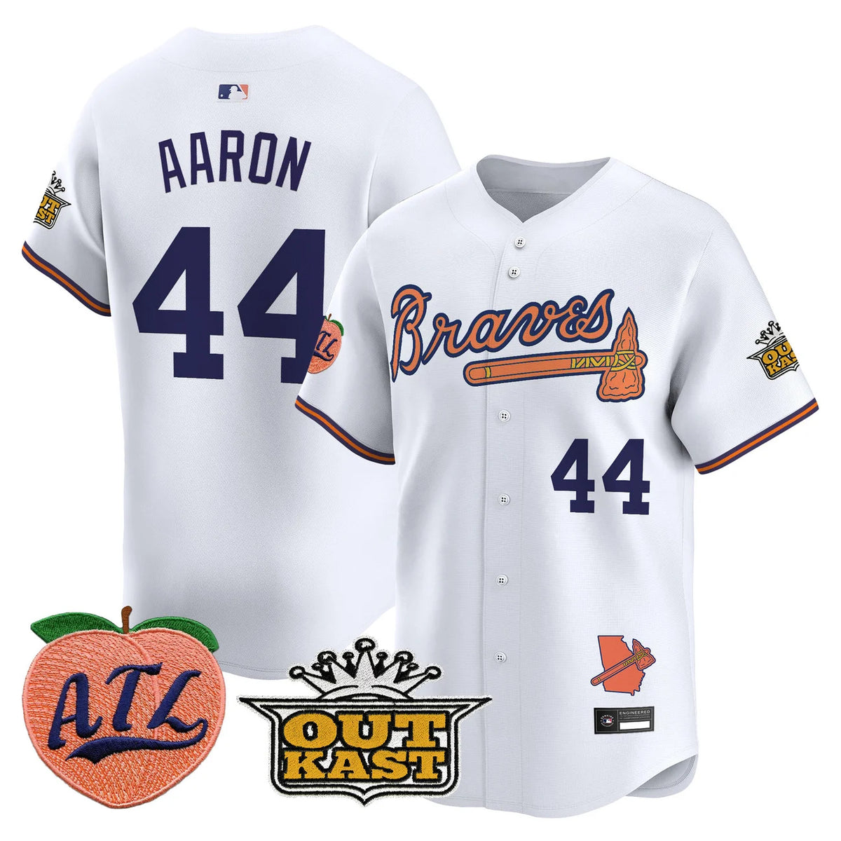 Men's Atlanta Braves Peach Vapor Premier Limited Jersey - All Stitched