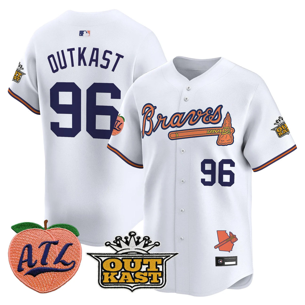 Men's Atlanta Braves Peach Vapor Premier Limited Jersey - All Stitched