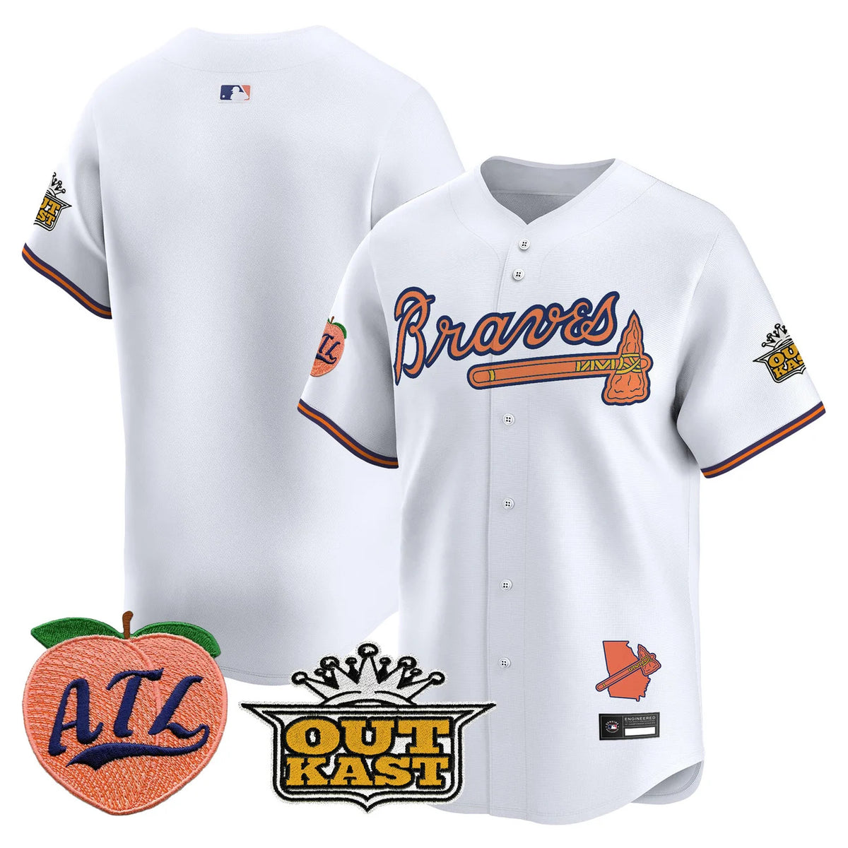 Men's Atlanta Braves Peach Vapor Premier Limited Jersey - All Stitched