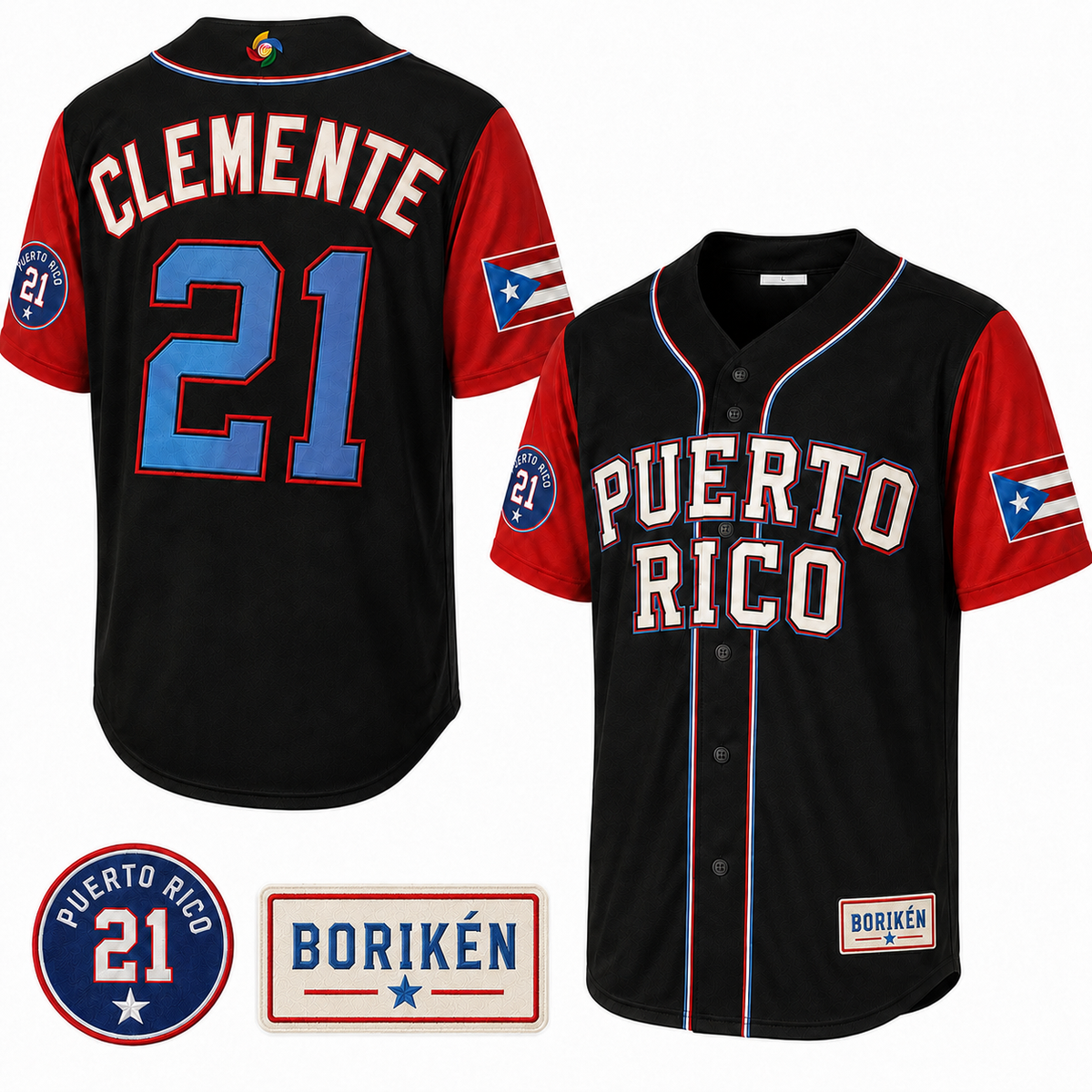 Puerto Rico Borikén Heritage #21 Baseball Jersey - All Stitched