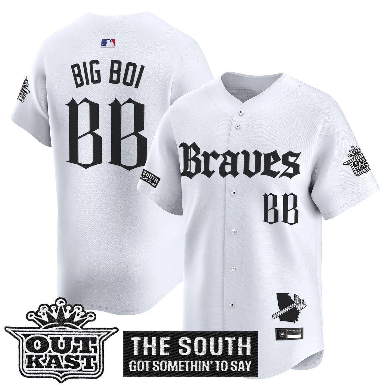 Men's Atlanta Braves 'Gothic South x Outkast Edition' Vapor Premier Limited Jersey V2- All Stitched
