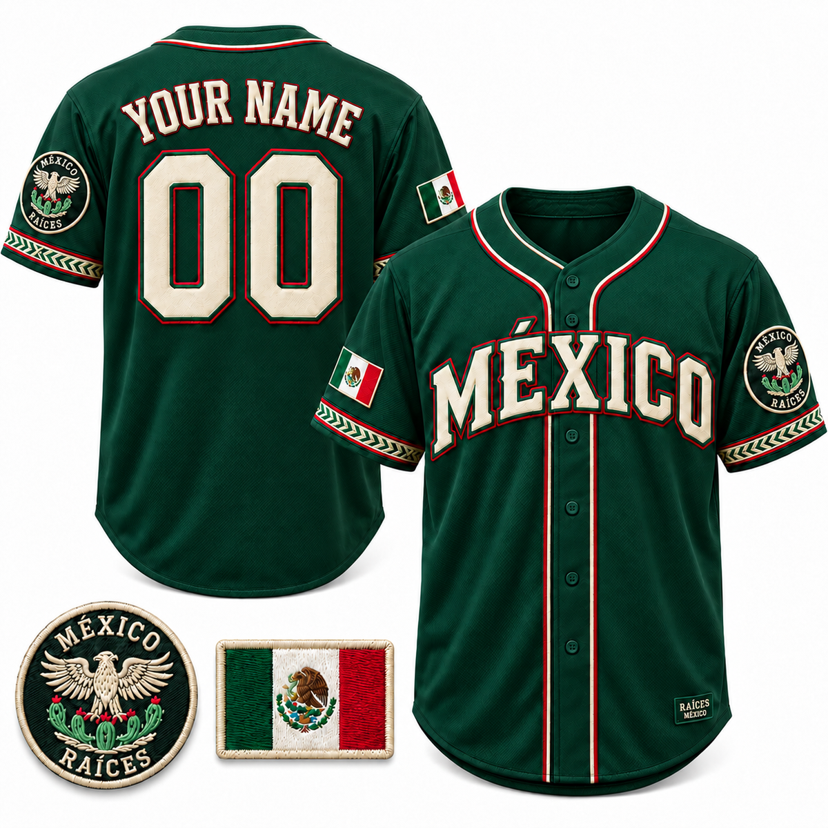 México Raíces Heritage Custom Baseball Jersey -All Stitched
