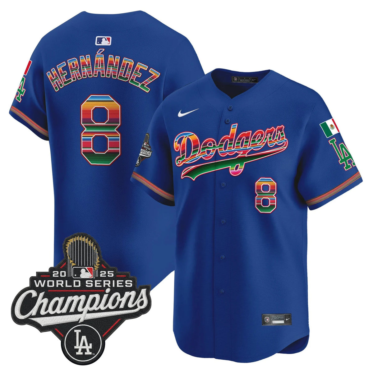 Men's Dodgers Mexico 2025 World Series Champions Jersey in Royal