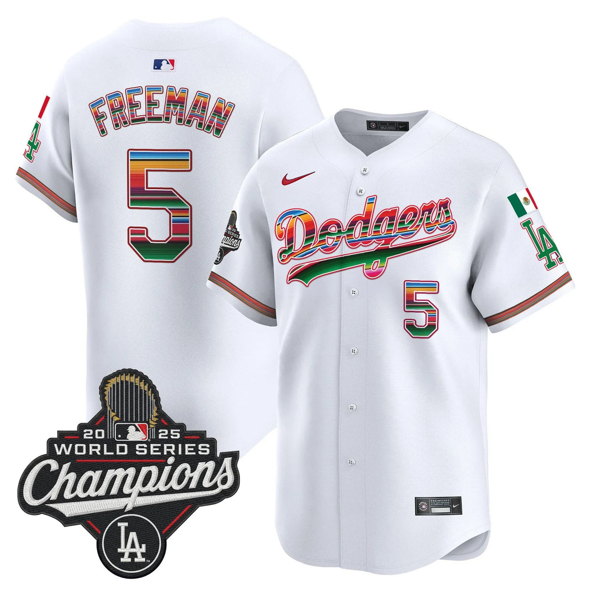 Dodgers Mexico 2025 World Series Champions Jersey - All Stitched