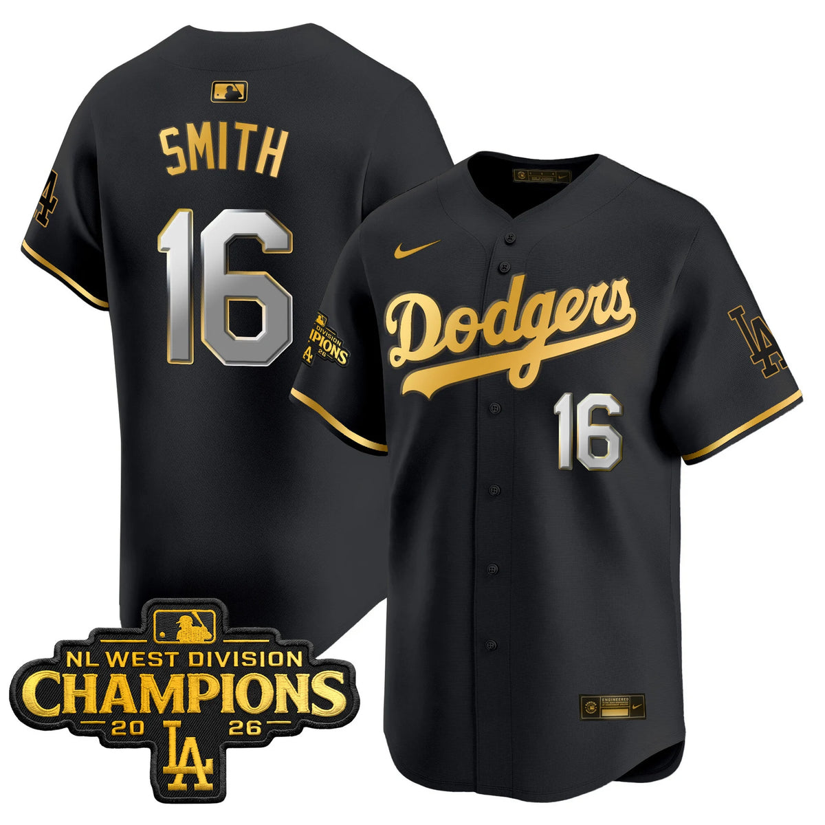 Men's Los Angeles Dodgers NL West Division Champions Patch Vapor Premier Limited Jersey - All Stitched