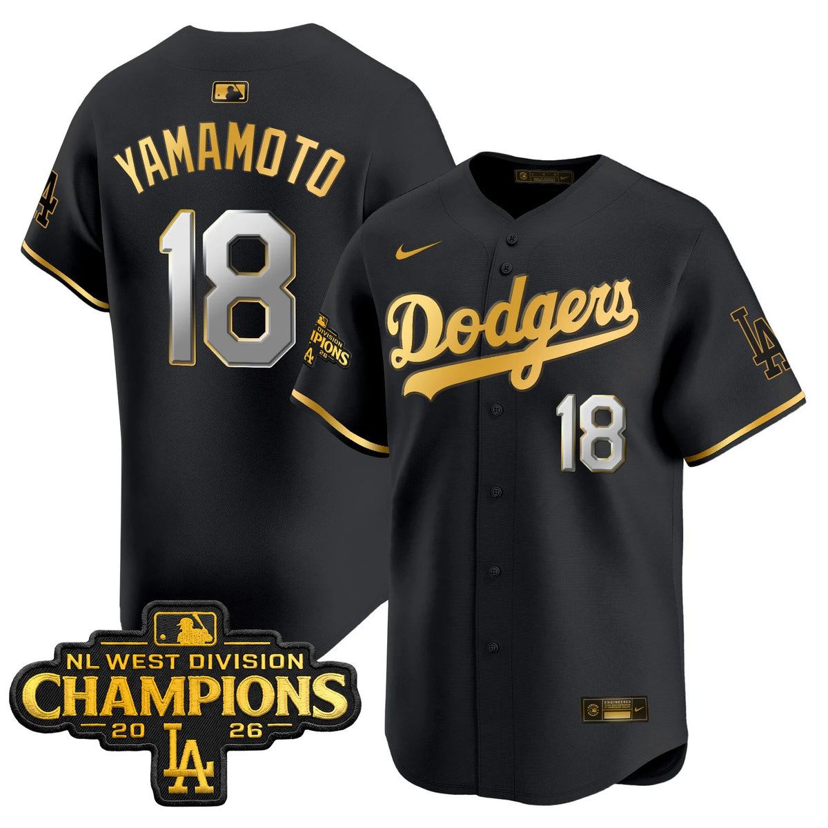Men's Los Angeles Dodgers NL West Division Champions Patch Vapor Premier Limited Jersey - All Stitched