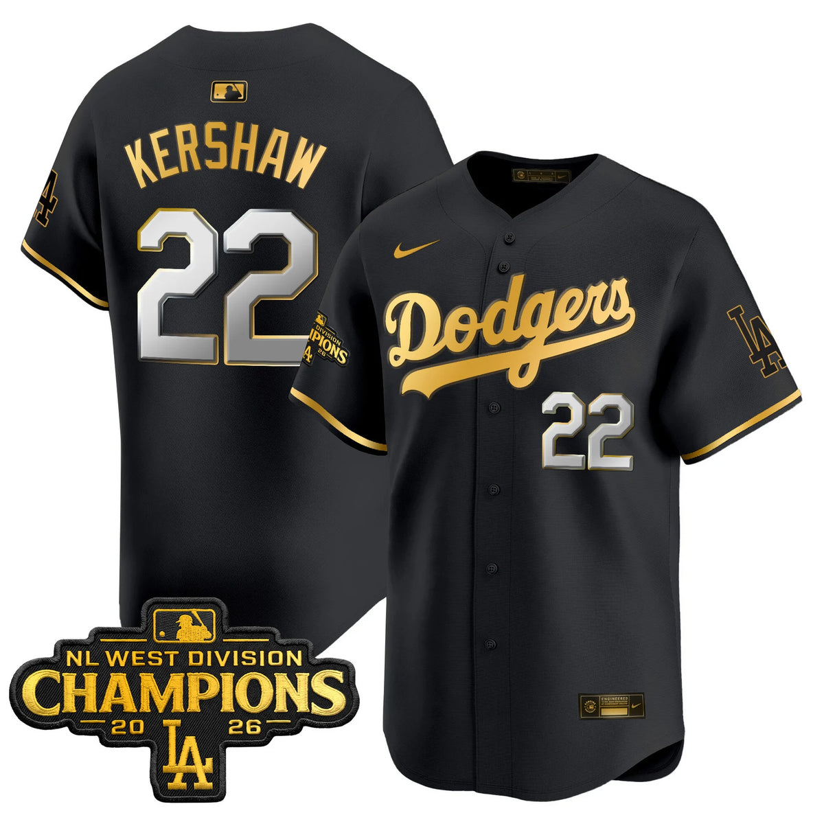Men's Los Angeles Dodgers NL West Division Champions Patch Vapor Premier Limited Jersey - All Stitched