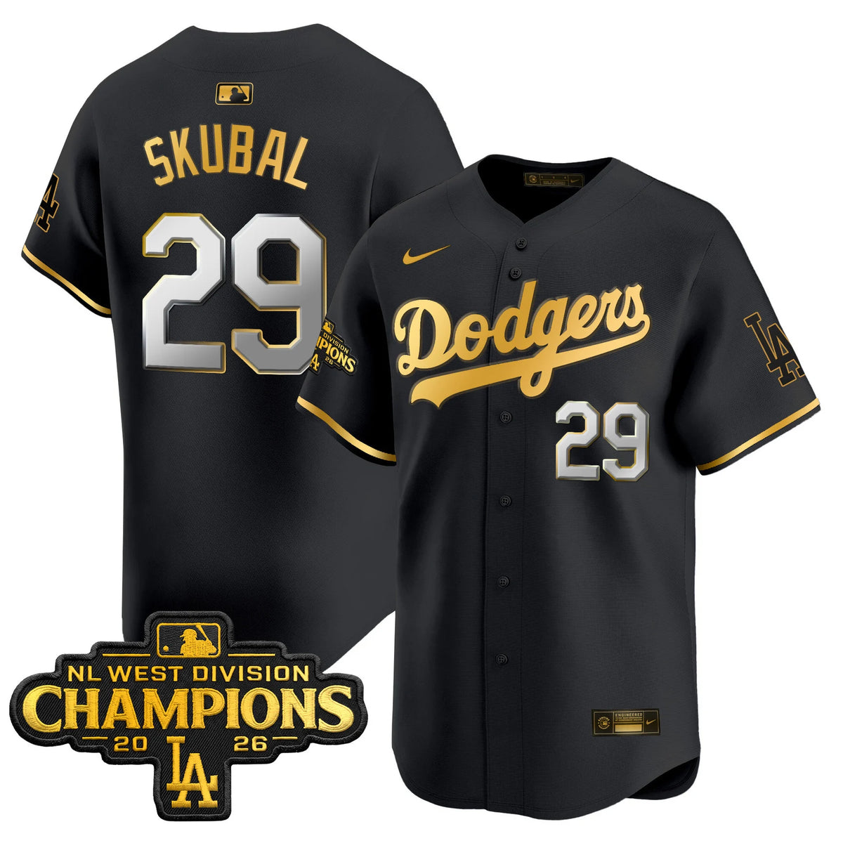 Men's Los Angeles Dodgers NL West Division Champions Patch Vapor Premier Limited Jersey - All Stitched