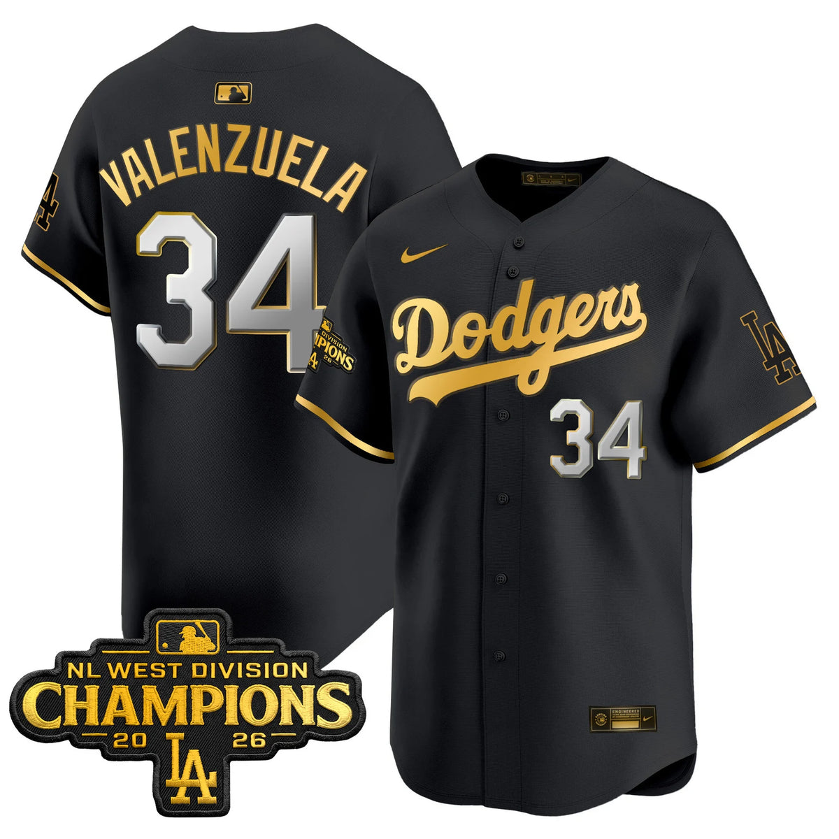 Men's Los Angeles Dodgers NL West Division Champions Patch Vapor Premier Limited Jersey - All Stitched