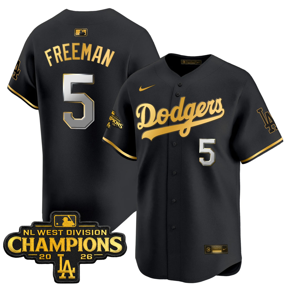 Men's Los Angeles Dodgers NL West Division Champions Patch Vapor Premier Limited Jersey - All Stitched
