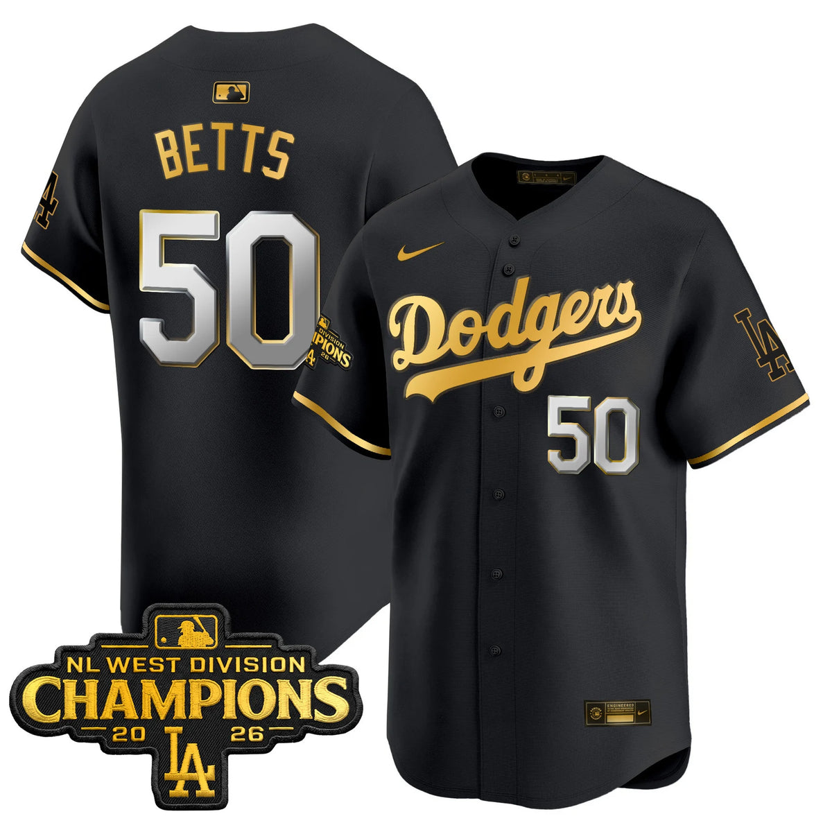 Men's Los Angeles Dodgers NL West Division Champions Patch Vapor Premier Limited Jersey - All Stitched