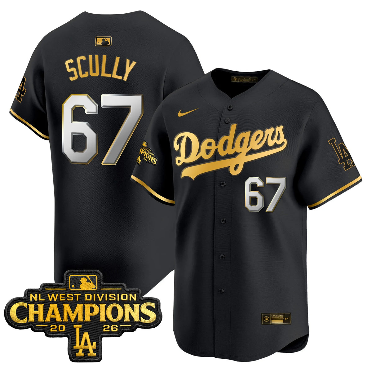 Men's Los Angeles Dodgers NL West Division Champions Patch Vapor Premier Limited Jersey - All Stitched